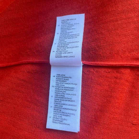 COS Red Orange Asymmetrical Hem Casual Flowing  Sweater Tunic Dress 100% wool - Picture 16 of 16